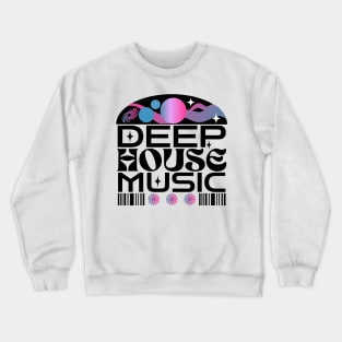 DEEP HOUSE  - Orbs And Stars (black/blue/pink) Crewneck Sweatshirt